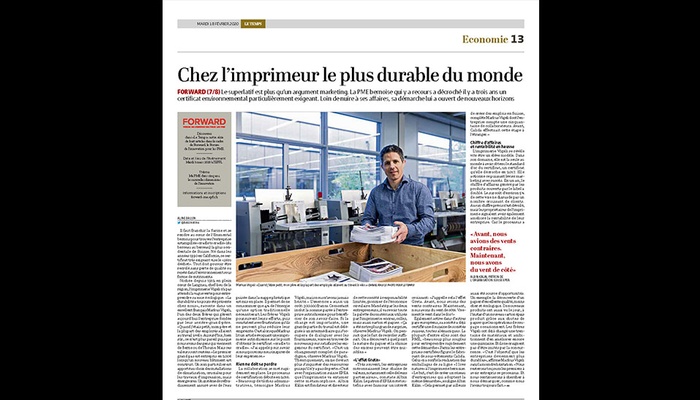 «Le Temps» zu Besuch «chez l'imprimeur le plus durable du monde»