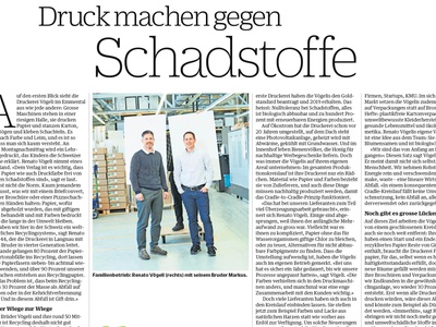 Die Vögeli AG in der NZZ am Sonntag